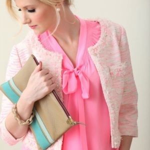 Lilly Pulitzer | Dahlia Pink Silk Blouse XS